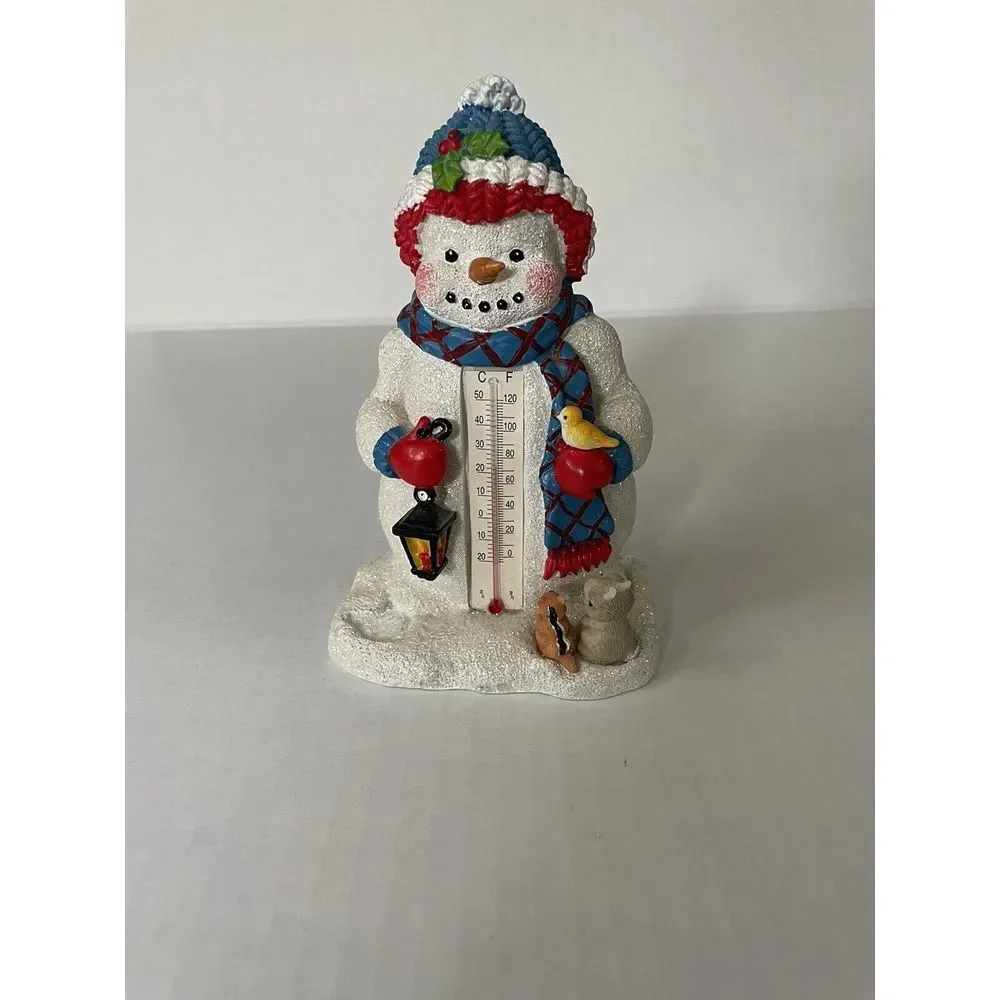 Snowman Christmas Winter Holiday Thermometer White Wall Piece Nice‎